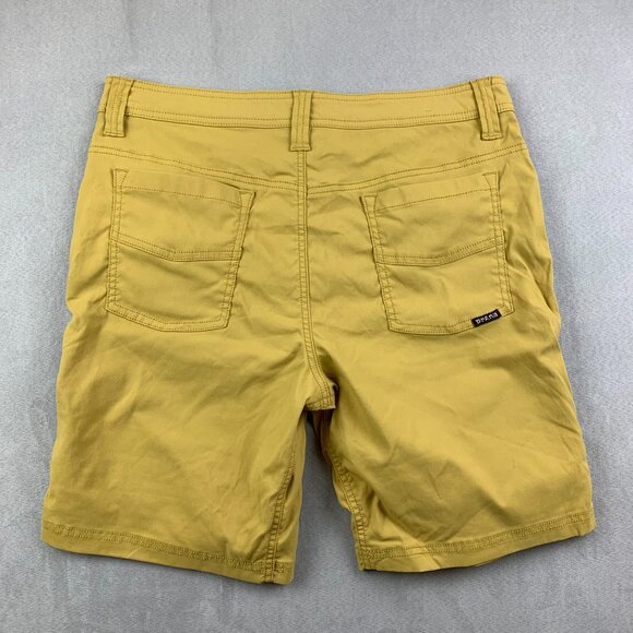 Prana Mens Shorts 34 Yellow Chino Brion 9" Nylon Stretch Outdoor Hiking UPF - Picture 10 of 11